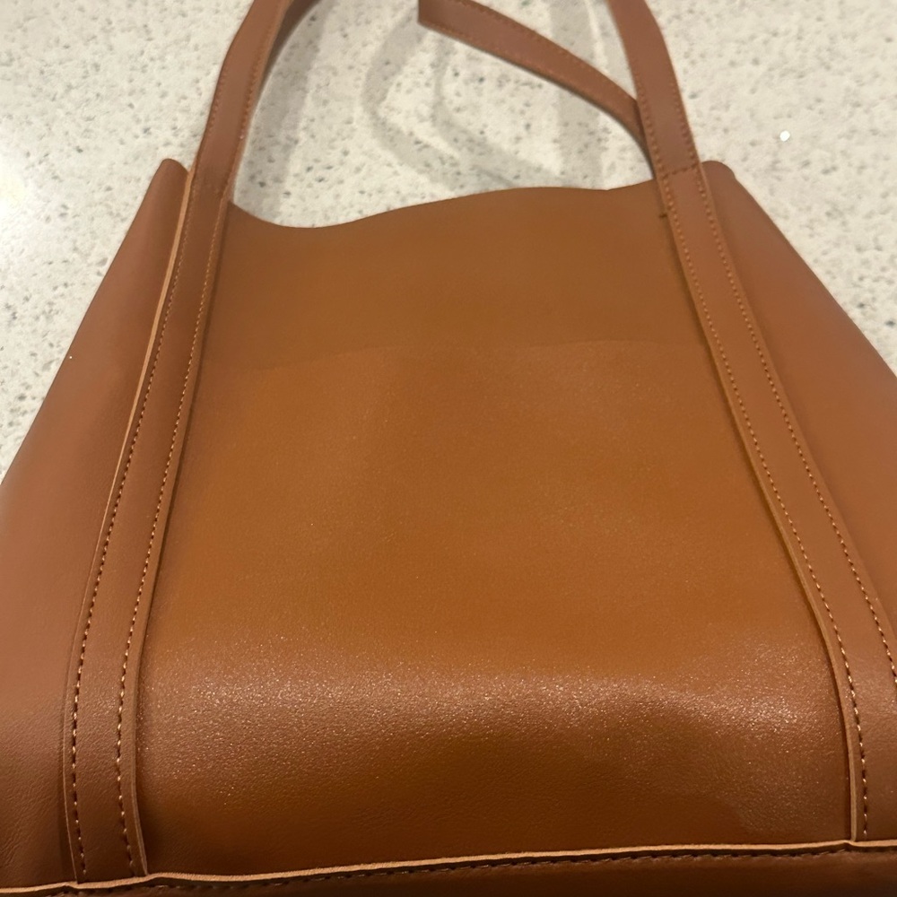 HENNY + LEV Vegan Leather Tote Bag | Brown | New With Tags + Dust Bag